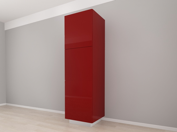 Corp Vertical 210 cu 3 Uși Adancime 57 Blanca Bordo Lucios - Modul Premium de Bucătărie Configurabil, Fără Mânere, Deschidere Prin Apăsare - Hulgo Mobili [3]