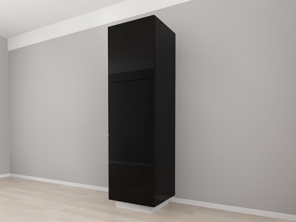 Corp Vertical 210 cu 3 Uși Adancime 57 Blanca Negru Lucios - Modul Premium de Bucătărie Configurabil, Fără Mânere, Deschidere Prin Apăsare - Hulgo Mobili [3]