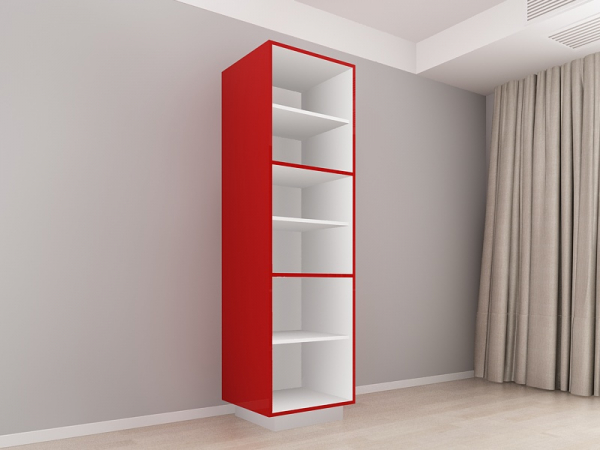 Corp Vertical 210 cu 3 Uși Adancime 57 Blanca Rosu Lucios - Modul Premium de Bucătărie Configurabil, Fără Mânere, Deschidere Prin Apăsare - Hulgo Mobili [2]