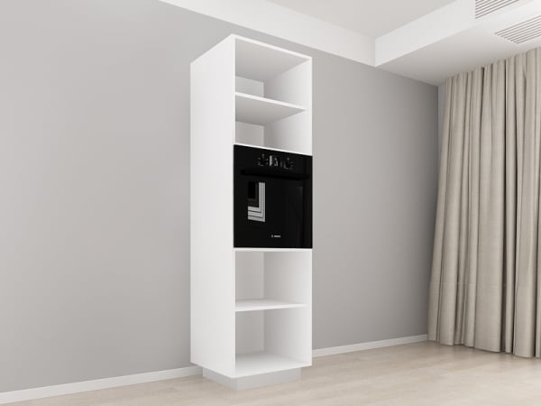 Corp Vertical 210 pentru Cuptor Incorporabil Blanca Crem Lucios - Modul Bucătărie Premium Configurabil cu 2 Uși, Fără Mânere, Deschidere Prin Apăsare - Hulgo Mobili [2]