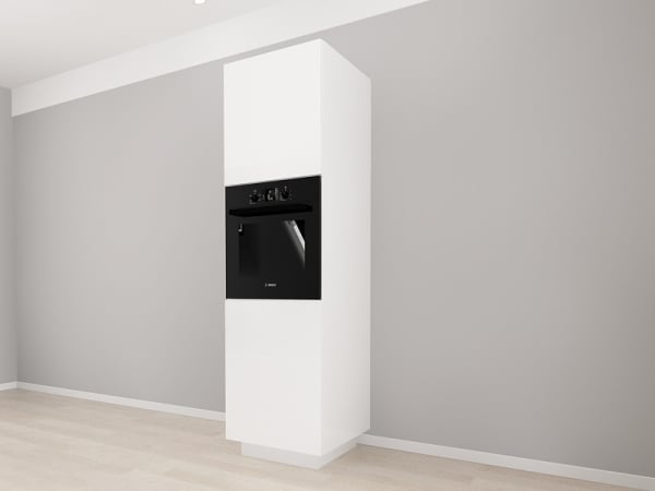 Corp Vertical 210 pentru Cuptor Incorporabil Blanca Crem Lucios - Modul Bucătărie Premium Configurabil cu 2 Uși, Fără Mânere, Deschidere Prin Apăsare - Hulgo Mobili [3]