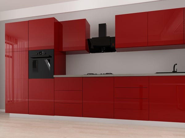 Blanca 2 MDF Bordo Lucios - Set Mobilă Bucătărie Modulară Modernă MDF 4.2m Premium Configurabilă deschidere prin apăsare Fără Mânere/Push to Open design personalizabil - Hulgo Mobili [3]
