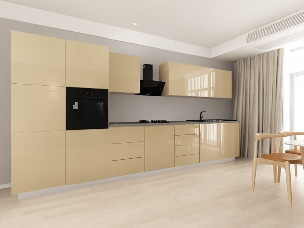 Blanca 2 MDF Cappuccino Lucios - Set Mobilă Bucătărie Modulară Modernă MDF 4.2m Premium Configurabilă deschidere prin apăsare Fără Mânere/Push to Open design personalizabil - Hulgo Mobili [2]