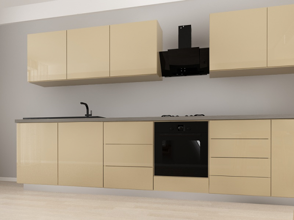 Blanca 3 MDF Cappuccino Lucios - Set Mobilă Bucătărie Modulară Modernă MDF 4.2m Premium Configurabilă deschidere prin apăsare Fără Mânere/Push to Open design personalizabil - Hulgo Mobili [4]
