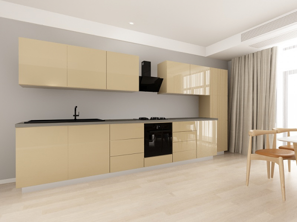 Blanca 3 MDF Cappuccino Lucios - Set Mobilă Bucătărie Modulară Modernă MDF 4.2m Premium Configurabilă deschidere prin apăsare Fără Mânere/Push to Open design personalizabil - Hulgo Mobili [2]