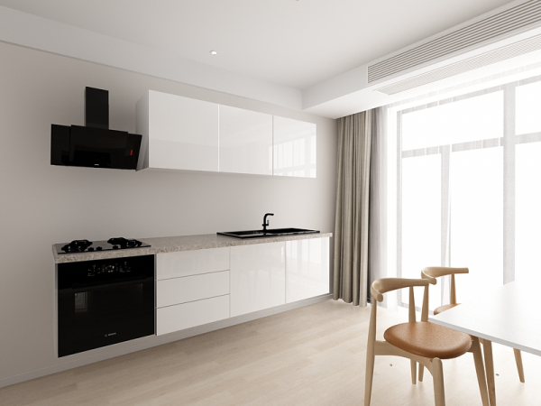 Evora 1 MDF Alb Lucios - Set Mobilă Bucătărie Modulară Modernă MDF 3.6m Premium Configurabilă Deschidere Prin Apăsare Fără Mânere/Push to Open Design Integral Suspendat Personalizabil - Hulgo Mobili [7]