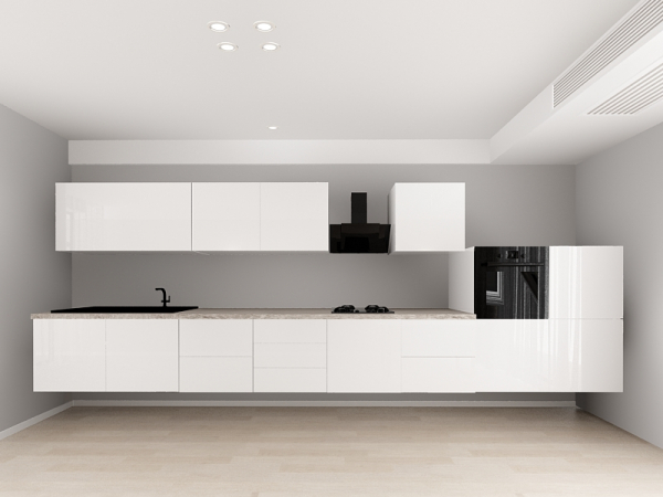 Evora 5 MDF Alb Lucios - Set Mobilă Bucătărie Modulară Modernă MDF 4.8m Premium Configurabilă Deschidere Prin Apăsare Fără Mânere/Push to Open Design Integral Suspendat Personalizabil - Hulgo Mobili [20]