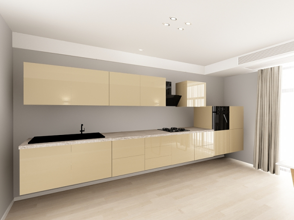 Evora 5 MDF Cappuccino Lucios - Set Mobilă Bucătărie Modulară Modernă MDF 4.8m Premium Configurabilă Deschidere Prin Apăsare Fără Mânere/Push to Open Design Integral Suspendat Personalizabil - Hulgo Mobili [3]