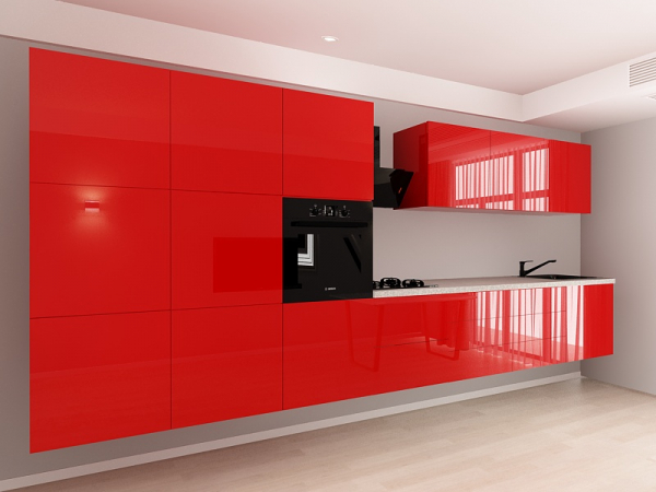 Evora 7 MDF Rosu Lucios - Set Mobilă Bucătărie Modulară Modernă MDF 4.2m Premium Configurabilă Deschidere Prin Apăsare Fără Mânere/Push to Open Design Integral Suspendat Personalizabil - Hulgo Mobili [2]