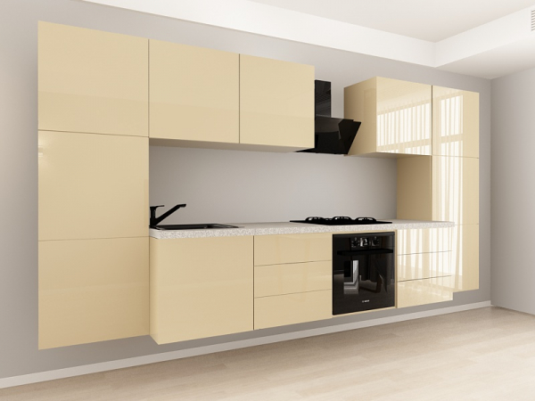 Evora 8 MDF Cappuccino Lucios - Set Mobilă Bucătărie Modulară Modernă MDF 3.6m Premium Configurabilă Deschidere Prin Apăsare Fără Mânere/Push to Open Design Integral Suspendat Personalizabil - Hulgo Mobili [2]