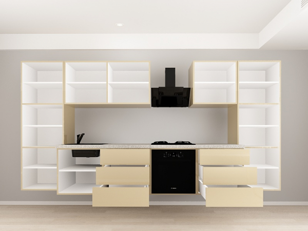 Evora 8 MDF Cappuccino Lucios - Set Mobilă Bucătărie Modulară Modernă MDF 3.6m Premium Configurabilă Deschidere Prin Apăsare Fără Mânere/Push to Open Design Integral Suspendat Personalizabil - Hulgo Mobili [4]