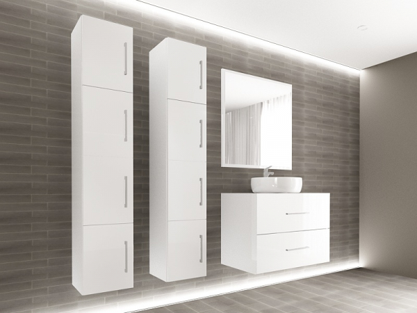 Set EOS 1 MDF Alb Lucios | Set Mobilă Modulară Suspendată pentru Baie | Mobilier Premium, Modern, Configurabil și Personalizabil - Hulgo Mobili [2]