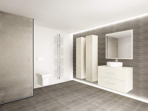 Set EOS 1 MDF Crem Lucios | Set Mobilă Modulară Suspendată pentru Baie | Mobilier Premium, Modern, Configurabil și Personalizabil - Hulgo Mobili [4]