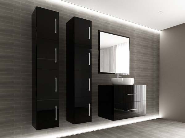 Set EOS 1 MDF Negru Lucios | Set Mobilă Modulară Suspendată pentru Baie | Mobilier Premium, Modern, Configurabil și Personalizabil - Hulgo Mobili [7]