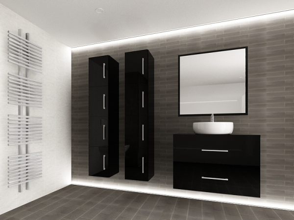 Set EOS 1 MDF Negru Lucios | Set Mobilă Modulară Suspendată pentru Baie | Mobilier Premium, Modern, Configurabil și Personalizabil - Hulgo Mobili [6]