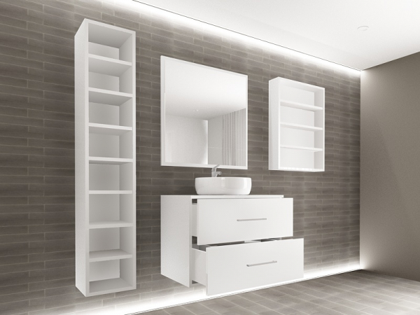Set EOS 2 MDF Alb Lucios | Set Mobilă Modulară Suspendată pentru Baie | Mobilier Premium, Modern, Configurabil și Personalizabil - Hulgo Mobili [5]
