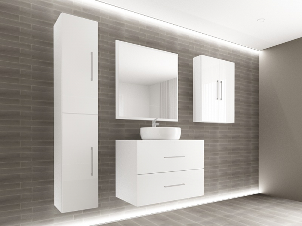 Set EOS 2 MDF Alb Lucios | Set Mobilă Modulară Suspendată pentru Baie | Mobilier Premium, Modern, Configurabil și Personalizabil - Hulgo Mobili [2]