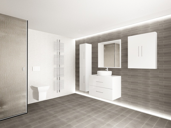 Set EOS 2 MDF Alb Lucios | Set Mobilă Modulară Suspendată pentru Baie | Mobilier Premium, Modern, Configurabil și Personalizabil - Hulgo Mobili [4]