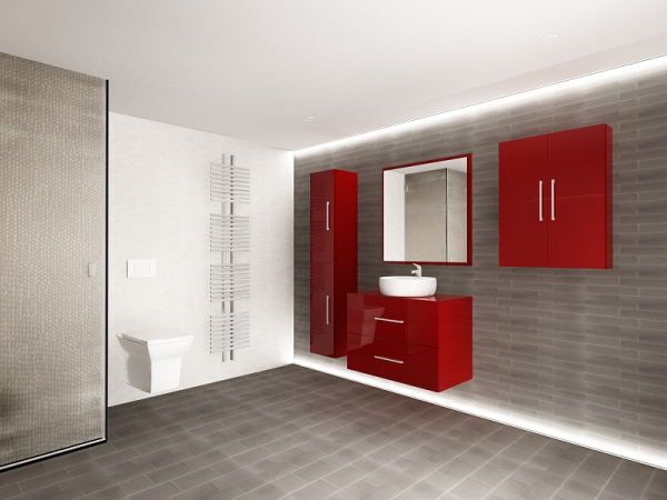 Set EOS 2 MDF Bordo Lucios | Set Mobilă Modulară Suspendată pentru Baie | Mobilier Premium, Modern, Configurabil și Personalizabil - Hulgo Mobili [4]