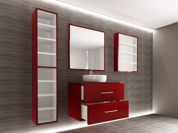 Set EOS 2 MDF Bordo Lucios | Set Mobilă Modulară Suspendată pentru Baie | Mobilier Premium, Modern, Configurabil și Personalizabil - Hulgo Mobili [5]