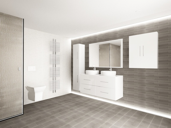 Set EOS 3 MDF Alb Lucios | Set Mobilă Modulară Suspendată pentru Baie | Mobilier Premium, Modern, Configurabil și Personalizabil - Hulgo Mobili [4]