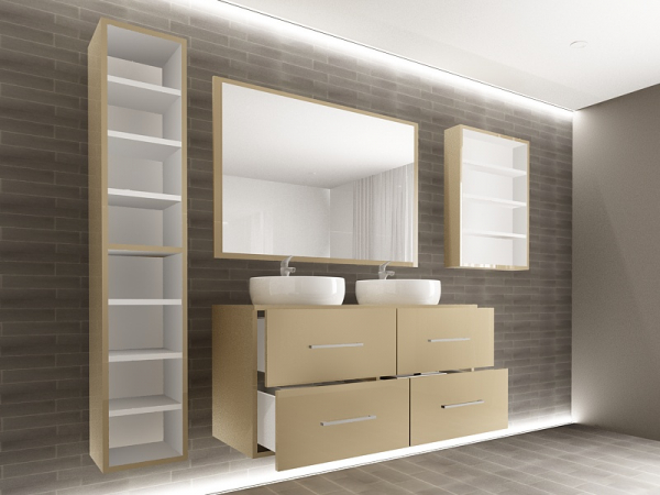 Set EOS 3 MDF Cappuccino Lucios | Set Mobilă Modulară Suspendată pentru Baie | Mobilier Premium, Modern, Configurabil și Personalizabil - Hulgo Mobili [5]