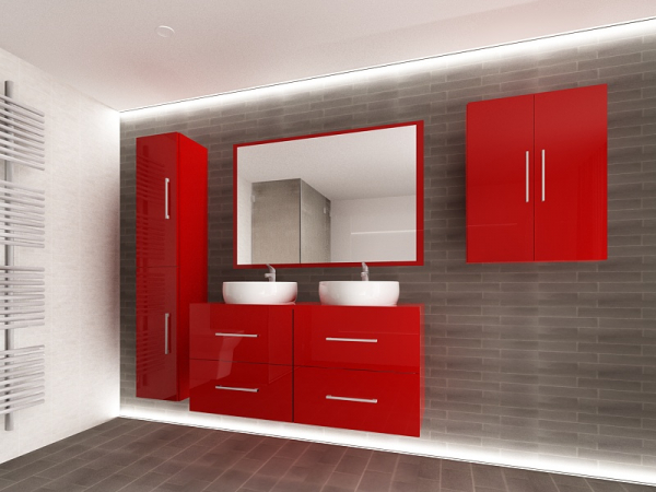 Set EOS 3 MDF Rosu Lucios | Set Mobilă Modulară Suspendată pentru Baie | Mobilier Premium, Modern, Configurabil și Personalizabil - Hulgo Mobili [7]