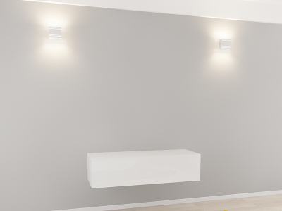 Comodă TV 120 MDF Alb Lucios - Quadro | Modul Mobilier Suspendat Premium Configurabil Fără Mânere/Push to Open - Hulgo Mobili [1]