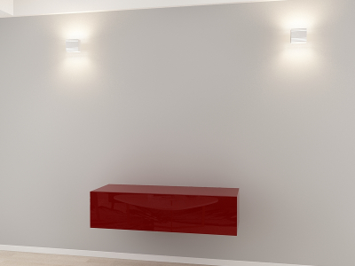 Corpuri QUADRO - Comodă TV 120 MDF Bordo Lucios - Quadro | Modul Mobilier Suspendat Premium Configurabil Fără Mânere/Push to Open - Hulgo Mobili
