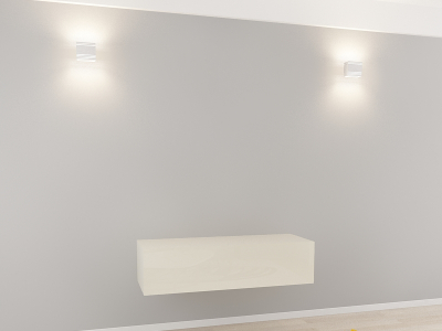 Comodă TV 120 MDF Crem Lucios - Quadro | Modul Mobilier Suspendat Premium Configurabil Fără Mânere/Push to Open - Hulgo Mobili [1]