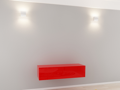 Comodă TV 120 MDF Rosu Lucios - Quadro | Modul Mobilier Suspendat Premium Configurabil Fără Mânere/Push to Open - Hulgo Mobili [1]