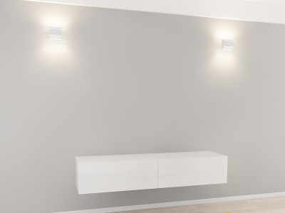 Comodă TV 160 MDF Alb Lucios - Quadro | Modul Mobilier Suspendat Premium Configurabil Fără Mânere/Push to Open - Hulgo Mobili [1]