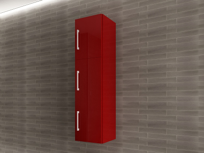 Colectia EOS - Corp Baie EOS Suspendat 3 Uși MDF Bordo Lucios 120x30x30 cm | Mobilier Baie Modern, Premium, Configurabil si Personalizabil - Hulgo Mobili