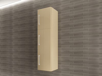 Colectia EOS - Corp Baie EOS Suspendat 3 Uși MDF Cappuccino Lucios 120x30x30 cm | Mobilier Baie Modern, Premium, Configurabil si Personalizabil - Hulgo Mobili