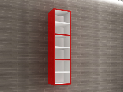 Corp Baie EOS Suspendat 3 Uși MDF Rosu Lucios 120x30x30 cm | Mobilier Baie Modern, Premium, Configurabil si Personalizabil - Hulgo Mobili [2]