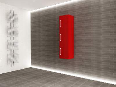 Corp Baie EOS Suspendat 3 Uși MDF Rosu Lucios 120x30x30 cm | Mobilier Baie Modern, Premium, Configurabil si Personalizabil - Hulgo Mobili [3]