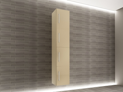 Corp Baie EOS Suspendat 4 Uși MDF Cappuccino  Lucios 160x30x30 cm | Mobilier Baie Modern, Premium, Configurabil si Personalizabil - Hulgo Mobili [1]