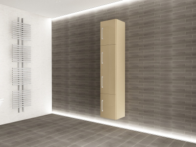 Corp Baie EOS Suspendat 4 Uși MDF Cappuccino  Lucios 160x30x30 cm | Mobilier Baie Modern, Premium, Configurabil si Personalizabil - Hulgo Mobili [3]