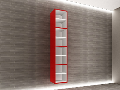 Corp Baie EOS Suspendat 4 Uși MDF Rosu  Lucios 160x30x30 cm | Mobilier Baie Modern, Premium, Configurabil si Personalizabil - Hulgo Mobili [2]