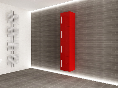 Corp Baie EOS Suspendat 4 Uși MDF Rosu  Lucios 160x30x30 cm | Mobilier Baie Modern, Premium, Configurabil si Personalizabil - Hulgo Mobili [3]