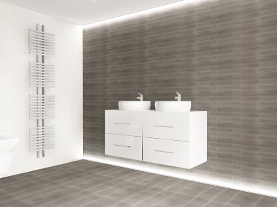 Corp Baie EOS Suspendat 2 Lavoare 4 Sertare MDF Alb Lucios 120x60x45 cm | Mobilier Baie Modern, Premium, Configurabil si Personalizabil - Hulgo Mobili [3]