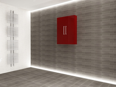 Corp Baie EOS Suspendat 2 Uși MDF Bordo Lucios 80x60x15 cm | Mobilier Baie Modern, Premium, Configurabil si Personalizabil - Hulgo Mobili [3]