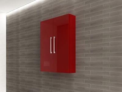 Colectia EOS - Corp Baie EOS Suspendat 2 Uși MDF Bordo Lucios 80x60x15 cm | Mobilier Baie Modern, Premium, Configurabil si Personalizabil - Hulgo Mobili