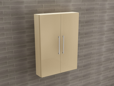 Corp Baie EOS Suspendat 2 Uși MDF Cappuccino Lucios 80x60x15 cm | Mobilier Baie Modern, Premium, Configurabil si Personalizabil - Hulgo Mobili [1]