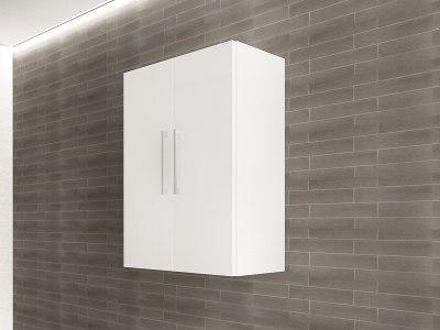 Colectia EOS - Corp Baie EOS Suspendat 2 Uși MDF Alb Lucios 80x60x30 cm | Mobilier Baie Modern, Premium, Configurabil si Personalizabil - Hulgo Mobili