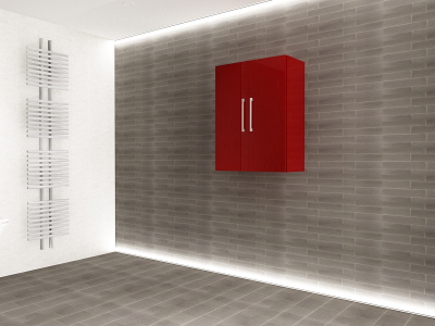 Corp Baie EOS Suspendat 2 Uși MDF Bordo Lucios 80x60x30 cm | Mobilier Baie Modern, Premium, Configurabil si Personalizabil - Hulgo Mobili [3]