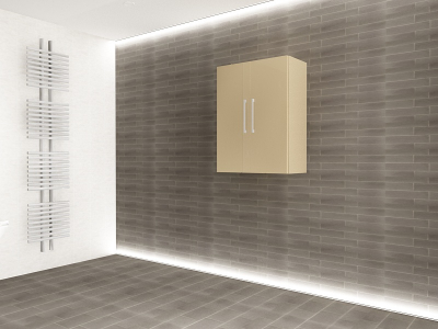 Corp Baie EOS Suspendat 2 Uși MDF Cappuccino Lucios 80x60x30 cm | Mobilier Baie Modern, Premium, Configurabil si Personalizabil - Hulgo Mobili [3]