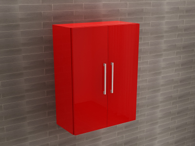 Corp Baie EOS Suspendat 2 Uși MDF Rosu Lucios 80x60x30 cm | Mobilier Baie Modern, Premium, Configurabil si Personalizabil - Hulgo Mobili [1]