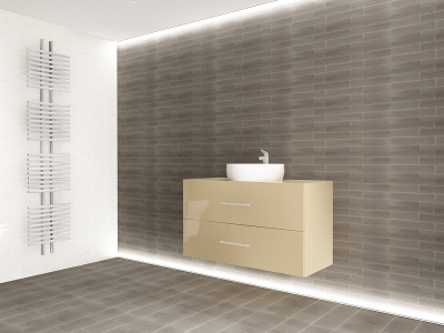 Corp Lavoar Baie EOS Suspendat 2 Sertare MDF Cappuccino Lucios 100x60x45 cm | Mobilier Baie Modern, Premium, Configurabil si Personalizabil - Hulgo Mobili [3]