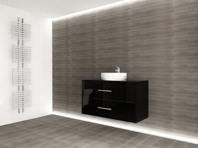 Corp Lavoar Baie EOS Suspendat 2 Sertare MDF Negru Lucios 100x60x45 cm | Mobilier Baie Modern, Premium, Configurabil si Personalizabil - Hulgo Mobili [3]